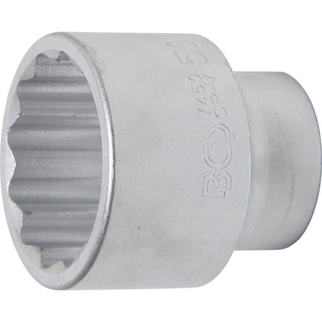 BGS Vaso de impacto doce cantos, accionamiento cuadrado interior 20 mm (3/4") SW 50 mm - 7450 (1/4)