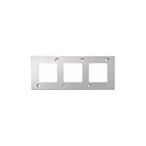 Plaques de finition anti-vandalisme, 3 postes - aluminium - Schneider Electric - MTN480360
