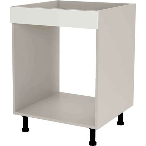 Mueble de cocina para horno en gris cream y blanco mate. 85 cm(alto)60 cm(ancho)60 cm(largo) (1/2)