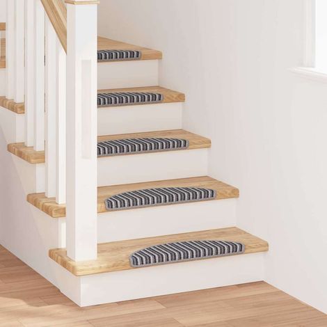 vidaXL Tapis d'escalier auto-adhésifs 15 pcs Gris 56 x 17 x 3 cm