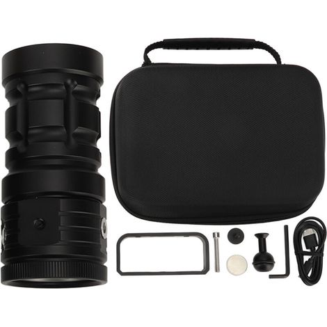 Torcia subacquea super luminosa, realizzata in lega di alluminio, impermeabile IPX8, ideale per lo sport (1/5)