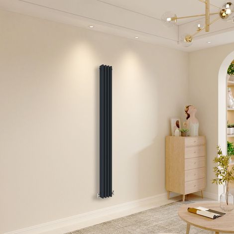 Biubiubath Traditional Cast Iron Style Radiator Vertical 3 Column Black 1800x200mm (1/6)