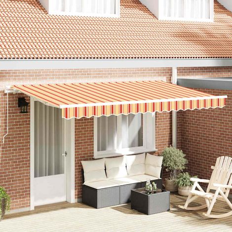 Auvent Rétractable-Store banne Jaune 400 x 200 cm tissu 502556 (1/5)