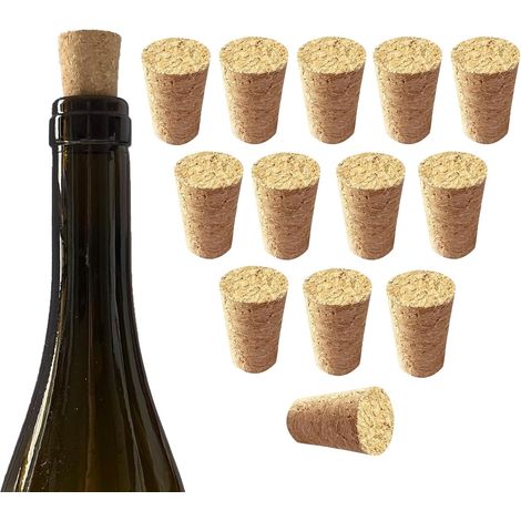 14 bouchons liège, bois, naturels, pour bouteilles et bocaux (1/4)