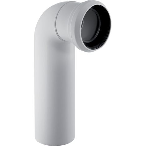 Coude d'évacuation en PP blanc pour WC, sortie horizontale à 90 degrés, 110 mm, 152614