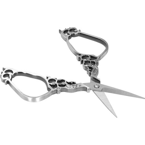 Ciseaux de Couture Vintage pour Broderie DIY - Ciseaux à Broder Artisanaux en Argent pour Travaux d'Aiguille (1/5)