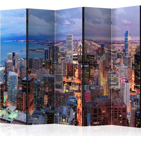 Paravent 5 Volets "Illuminated Chicago" 172x225cm (1/2)