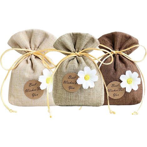 18 Pièces Sachets pour Lavande Vide, Petits Sachet Tissu avec Cordon, à Remplir, Sachet de Lavande Parfumés, Pochon Coton et Lin, pour Armoire, Bijoux, Cadeau, Mariage, Dragées (1/5)