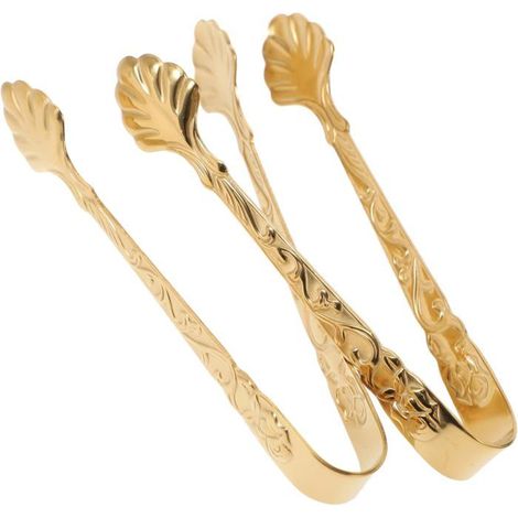 Pinces de cuisine Lot de 2 Acier inoxydable Motif or rose Buffet 9 cm (1/5)