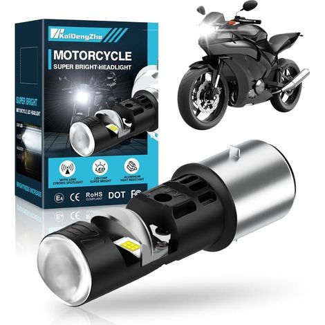 H6 LED Motorcycle Bulb, 1PCS H6 BA20D LED Bulb with Mini Projector Len Solves Astigmatism Problem 30W 6000K 5000LM Plug Play (1/5)