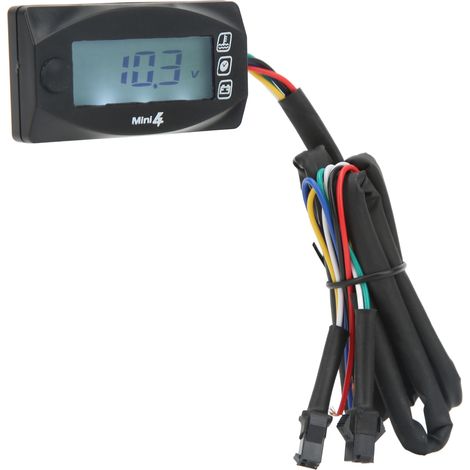 Thermomètre Moto 4-en-1 Digital LCD Tension Huile Moteur Temps Volt DC12V Universel M20x1.0 (1/5)