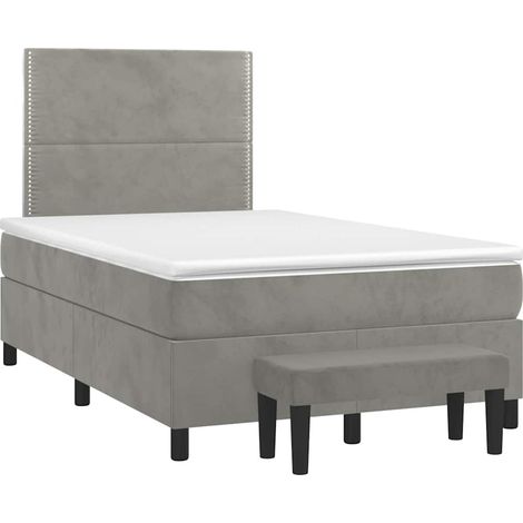 Maison Exclusive - Boxspringbett mit Matratze Hellgrau 120x190 cm