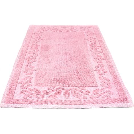 Tappeto Casa Bagno/Cucina Cotone In Tinta Unita Disegno Annette Colore Rosa, misura50x80coloreRosa (1/3)