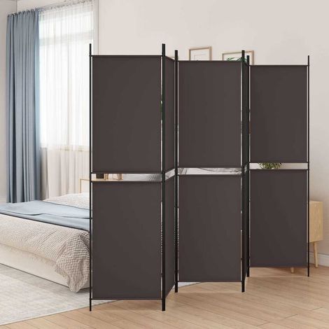 Cloison de séparation 5 panneaux-Paravent-Séparateur de pièce Marron 250x200 cm Tissu 677134 (1/5)