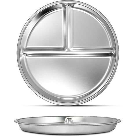 Assiettes Rondes Divisées en Acier Inoxydable 304,23 cm (1/5)