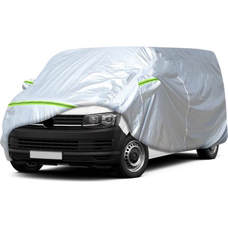 Housse de Voiture Adaptée pour T5 T6 LWB Transporter, Housse de Garage Complète Argentée étanche avec Porte Zippée pour Neige, Pluie, Protection Tous Temps (1/5)