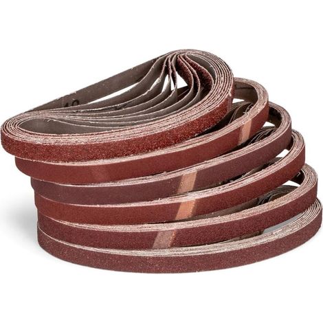 Lot de 120 bandes abrasives en tissu - 13 x 457 mm (P80) (1/4)