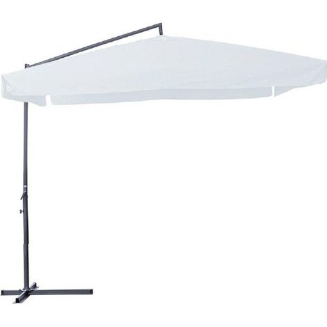 Linea Garden Friend Ombrellone 3x3 x 3h mt braccio laterale, Struttura in acciaio, Con manovella, Copertura in poliestere 180 gr/m² colore bianco
