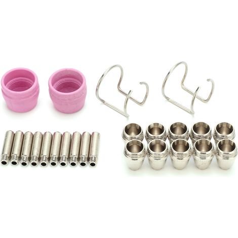 Kit de consommables pour torche de découpe plasma, inclut électrodes, buses, céramiques et embouts de contact, compatible SG-55, AG-60, WSD-60P, 24 pièces. (1/5)