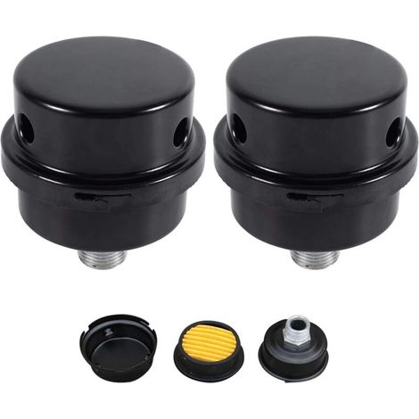 Stück Luftkompressor-Schalldämpferfilter, 3/8 Zoll 16 mm Außengewinde, Metallgehäuse, Luftkompressor-Schalldämpferfilter, Metall-Ansaugfilter-Schalldämpfer für Luftkompressorkessel (16 mm) - Crezuo (1/4)