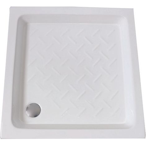 ONDEE ZEN - Receveur de douche CERA - Picots Antidérapants - 90x90x10cm - Grès - Blanc
