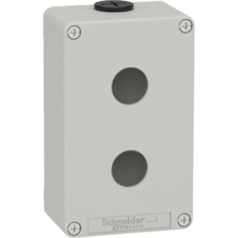 Pulsantiera in metallo grigia  M20 2 fori 22MM 80X130X51,5 UL CSA - XAPD2202