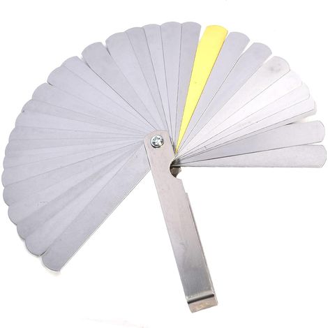 Calibrador de espesores para hojas para medir el ancho y el grosor de 32 hojas de 0,04 a 0,88 mm. (1/5)