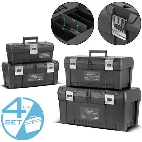 STAHLWERK Set di cassette per attrezzi con 4 cassette vuote Cassette per assortimento di sistemi di moduli