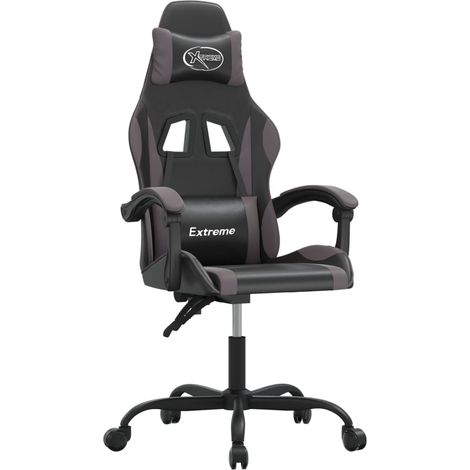 Maison Exclusive - Sedia da Gaming Nera e Grigia in Similpelle