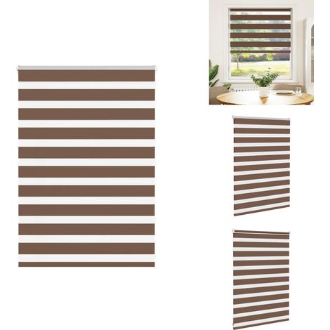 Zebrarollo Braun 115x100 cm Stoffbreite 110,9 cm Polyester - Zebra-Jalousie - Zebra-Jalousien - Zebra-Rollo - Doppelrollo (1/5)