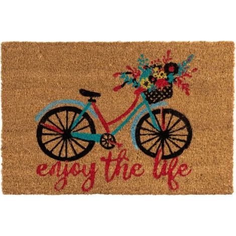 Zerbino in cocco con bicicletta e fiori, 60x40 cm (1/5)