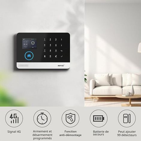 Wireless Home Alarm WiFi/GSM 2.4'' Touch Screen Control Panel Outdoor Siren Door Sensor PIR Motion Sensor (1/4)
