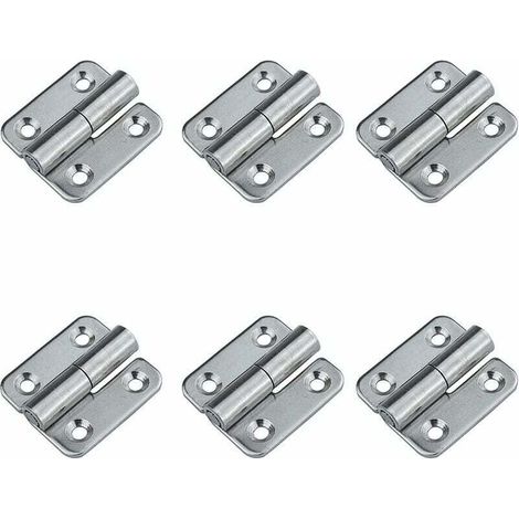 Juego de 6 bisagras desmontables de 3,7 cm – Bisagras desmontables para puertas – Fabricadas en acero inoxidable 304 – Para montaje a la derecha (1/4)