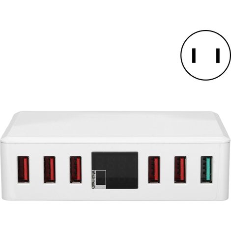 Station de Charge Rapide 6 Ports QC 3.0 USB avec Affichage Numérique Smart Chargeur 100‑240V Prise US (1/5)