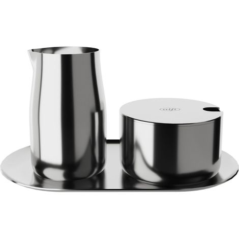 alfi MILK AND SUGAR, set di latte e zucchero in acciaio inox di alta qualità, design elegante, lavabile in lavastoviglie, durevole (1/5)