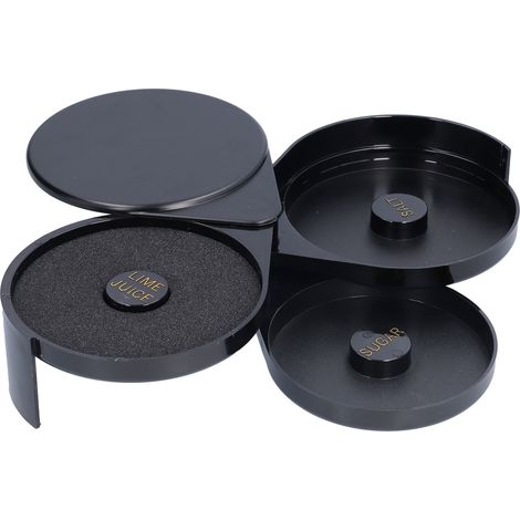 Plateau à 3 niveaux pour le bord des verres, le sucre, le sel et le jus de citron vert  outil de barman pour cocktails et accessoires de fête à domicile-AquaForge
