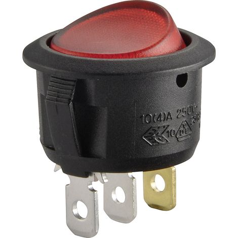 TRU COMPONENTS TC-R13-208B-02 Wippschalter 12 V/DC 20 A 1 x Aus/Ein Leuchtfarben: Rot rastend 1 St.