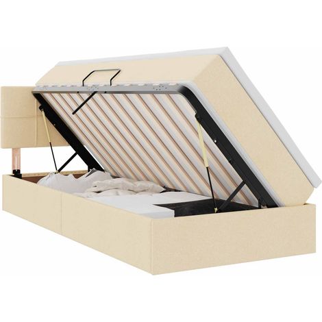 Maison Exclusive - Aufbewahrungsbett mit Matratze Creme 90 x 200