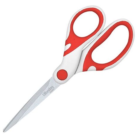 Ciseaux Candy Wonday droitiers bout pointus 17 cm bicolores - rouge