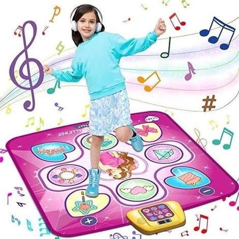 (Purple) Musical Dance Mat for Children Ages 3-8 with LED Display, Christmas Birthday Gift for Boys and Girls (Purple) (1/4)