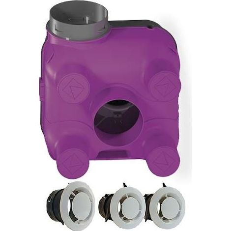 Kit VMC simple flux autoréglable 2 vitesses – Débit max 300m³/h – Pour logements 2 à 7 pièces – 100910 – DMO (1/2)
