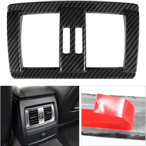 Habillage garniture bouche d'aération arrière compatible Série 3 / Série 4 2013-2019, finition noire, kit de 2 pièces (1/5)