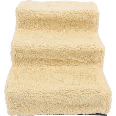 Rampe d'accès pour chien, facile à monter, antidérapante, en plastique résistant et tissu doux, portable, pour lits, canapés et chaises, jaune (1/5)