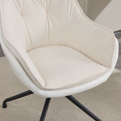 Chaise de bureau domestique,fauteuil en faux cuir,fauteuil de maquillage à siège profond – idéal pour le salon et la chambre(GO)