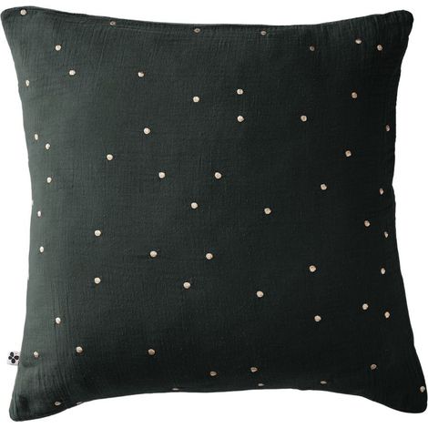 Taie d'Oreiller 60x60cm Gaze de Coton Sapin à Pois Dorés - OUREA MOTIF