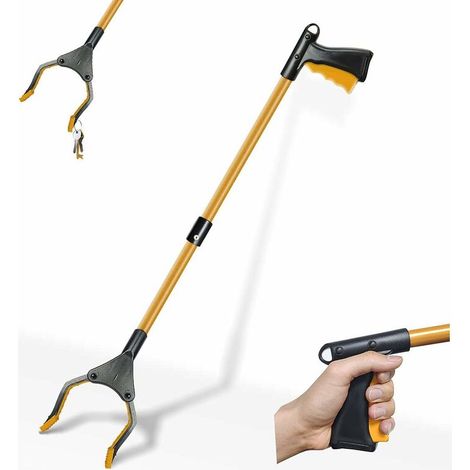 DEESSE SHOP - Outils de balayage en aluminium, pince pliante de 81 cm, longue pince télescopique en caoutchouc, pour déchets de jardin, ramassage des ordures (1/5)