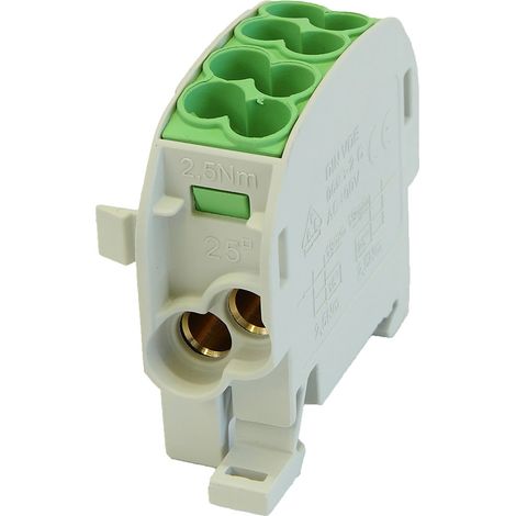 Bloc de distribution de dérivation SCB 25 Al/Cu 80110 SIMBLOCK, vert (1/2)