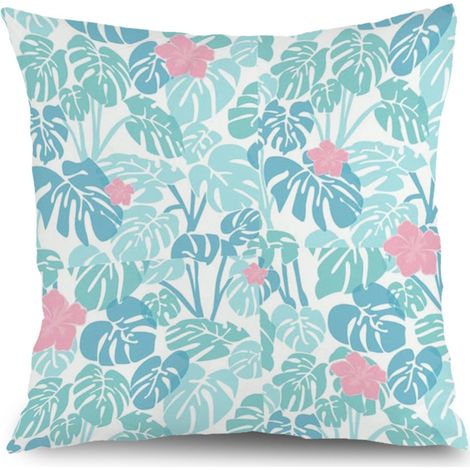 Housses de coussin floral été, décoration intérieur extérieur,50×50cm (1/5)
