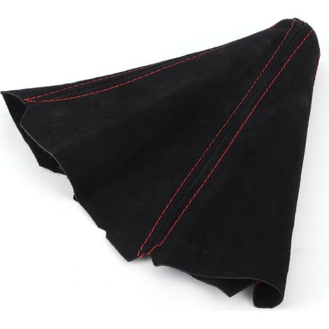 RASTKY Levier de Changement de Vitesse, Couvercle Anti-poussière, Couvercle de Démarrage, Guêtre de Changement de Vitesse, Universel, Intérieur de Voiture, Daim Noir, Coutures élégantes. (1/5)