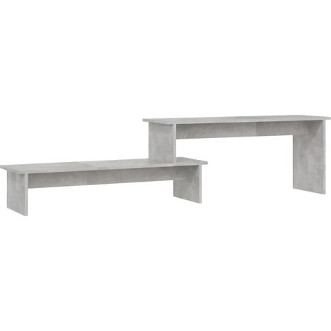 Meuble TV industriel pratique avec étagères modulables 180 x 30 x 43 cm en bois d'ingénierie gris béton